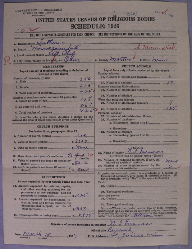 Scan of Norwegian Lutheran Church of America: 850