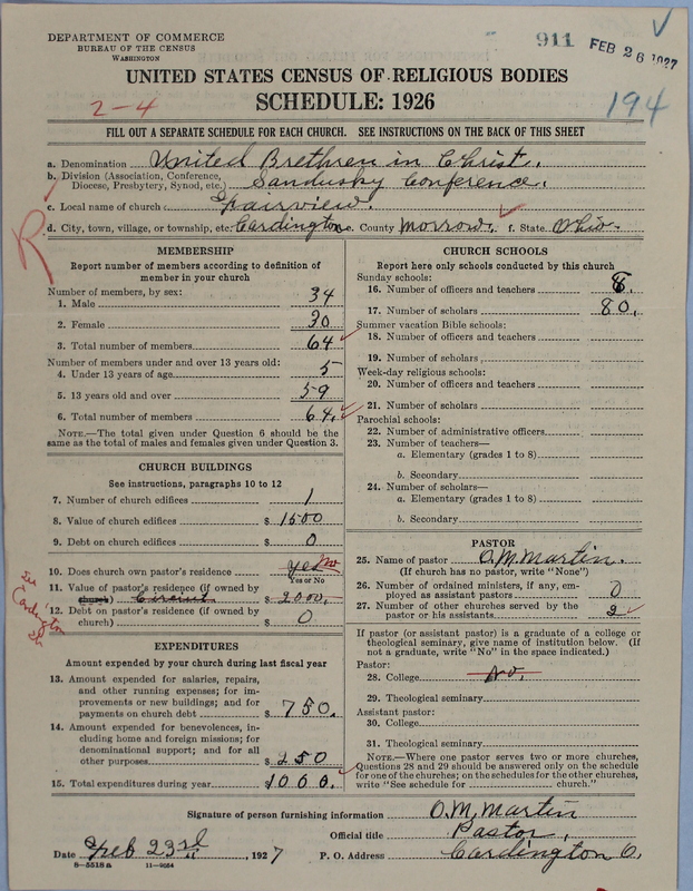 Scan of Church of the United Brethren in Christ: 911