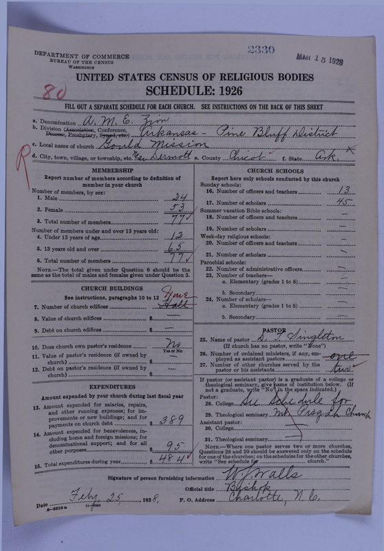 Scan of African Methodist Episcopal Zion Church: 2330