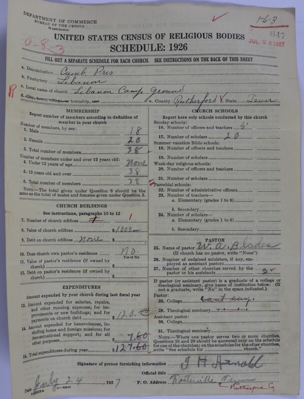 Scan of Cumberland Presbyterian Church: 647