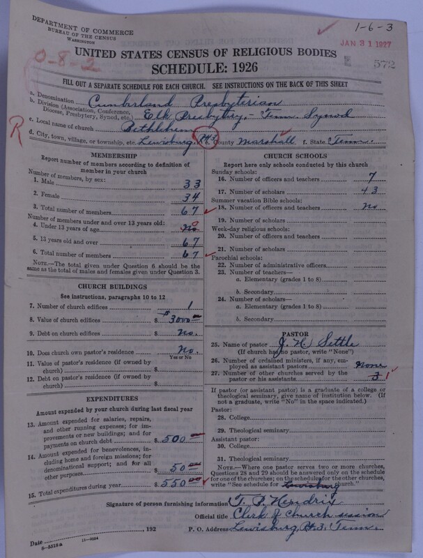 Scan of Cumberland Presbyterian Church: 572