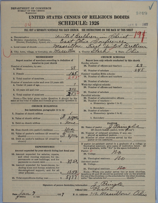Scan of Church of the United Brethren in Christ: 1019