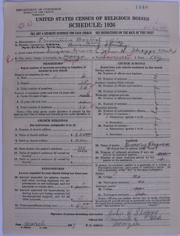 Scan of Primitive Baptists: 1448