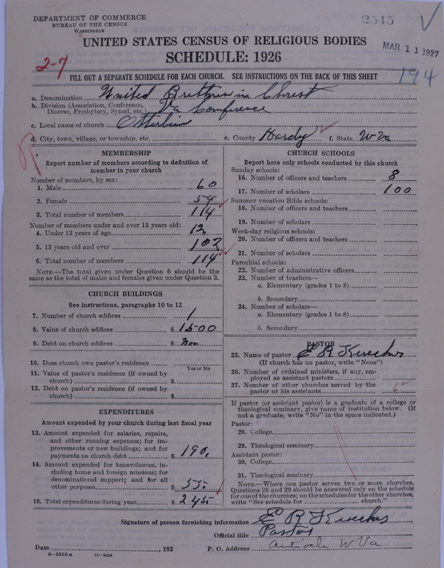 Scan of Church of the United Brethren in Christ: 2545