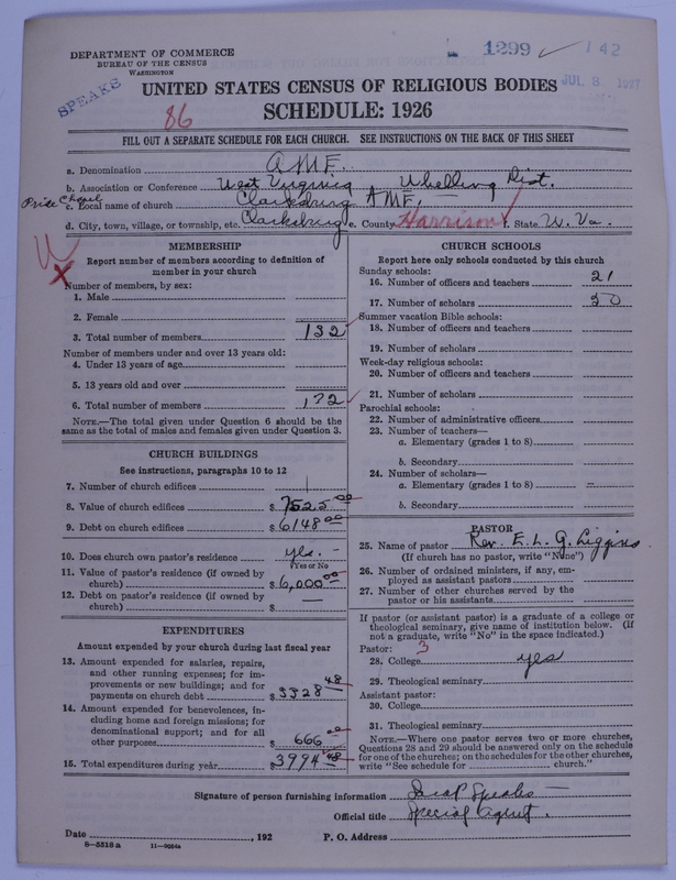 Scan of African Methodist Episcopal Church: 1299