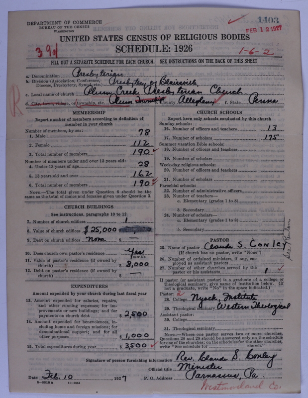 Scan of Presbyterian Church in the United States of America: 1403