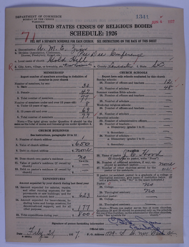 Scan of African Methodist Episcopal Zion Church: 1341