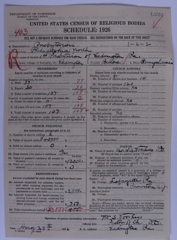 Scan of Presbyterian Church in the United States of America: 1522