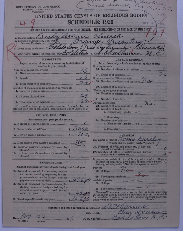 Scan of Presbyterian Church in the United States: 825
