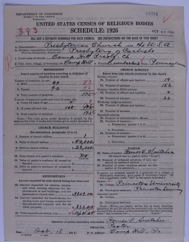 Scan of Presbyterian Church in the United States of America: 1694