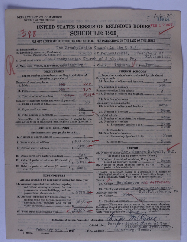 Scan of Presbyterian Church in the United States of America: 1868