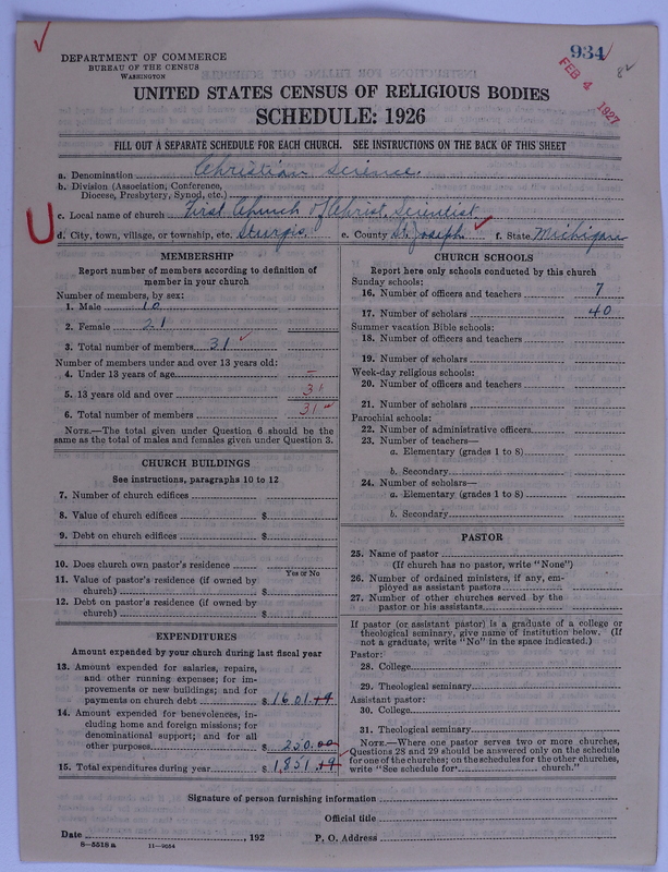 Scan of Church of Christ, Scientist: 934
