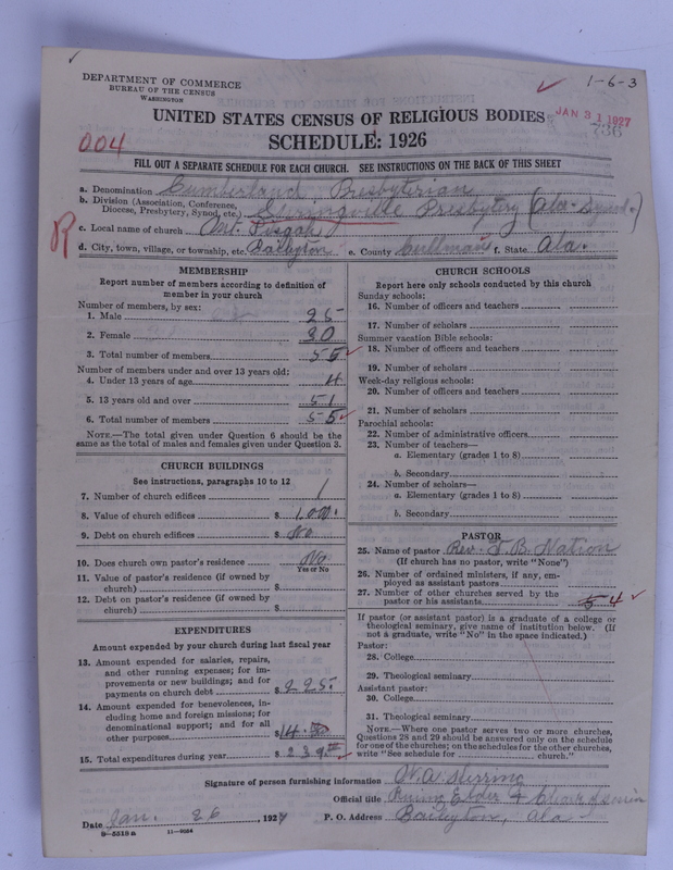 Scan of Cumberland Presbyterian Church: 736