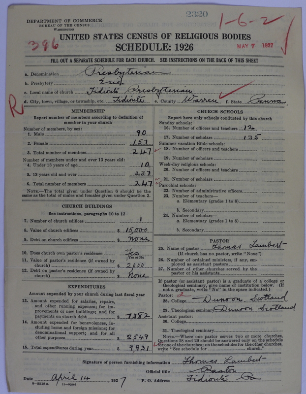 Scan of Presbyterian Church in the United States of America: 2320