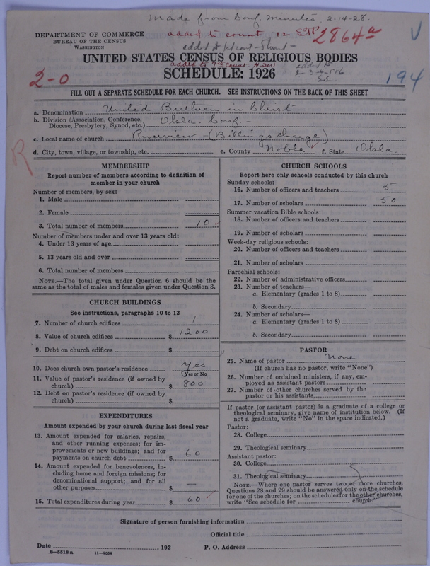Scan of Church of the United Brethren in Christ: 2864a