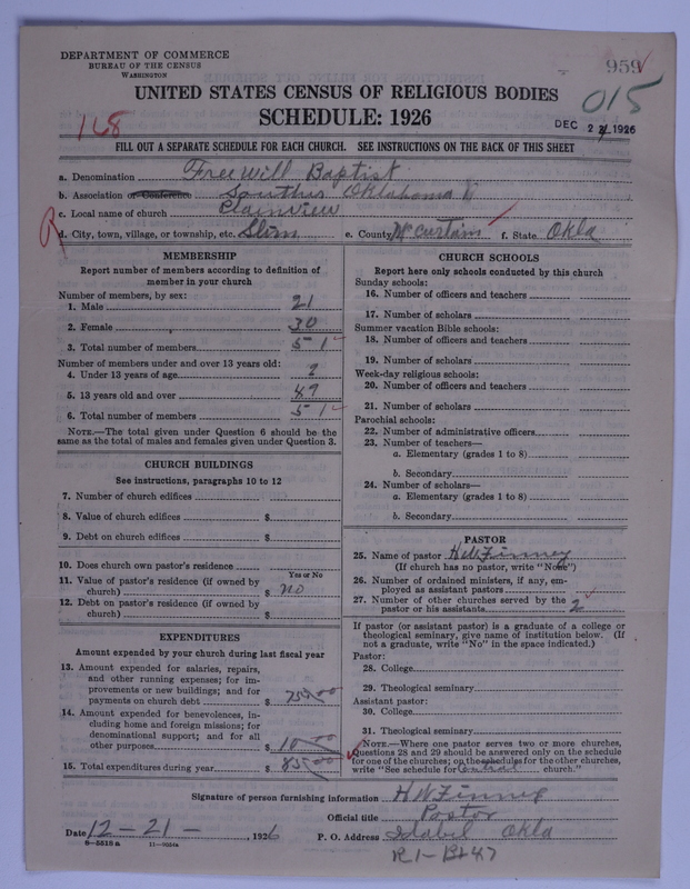 Scan of Free Will Baptists: 959