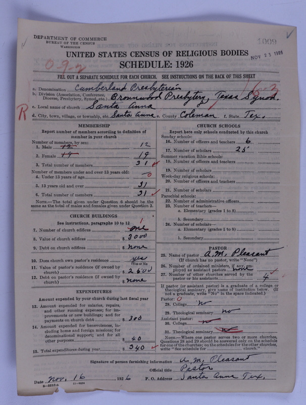 Scan of Cumberland Presbyterian Church: 1009