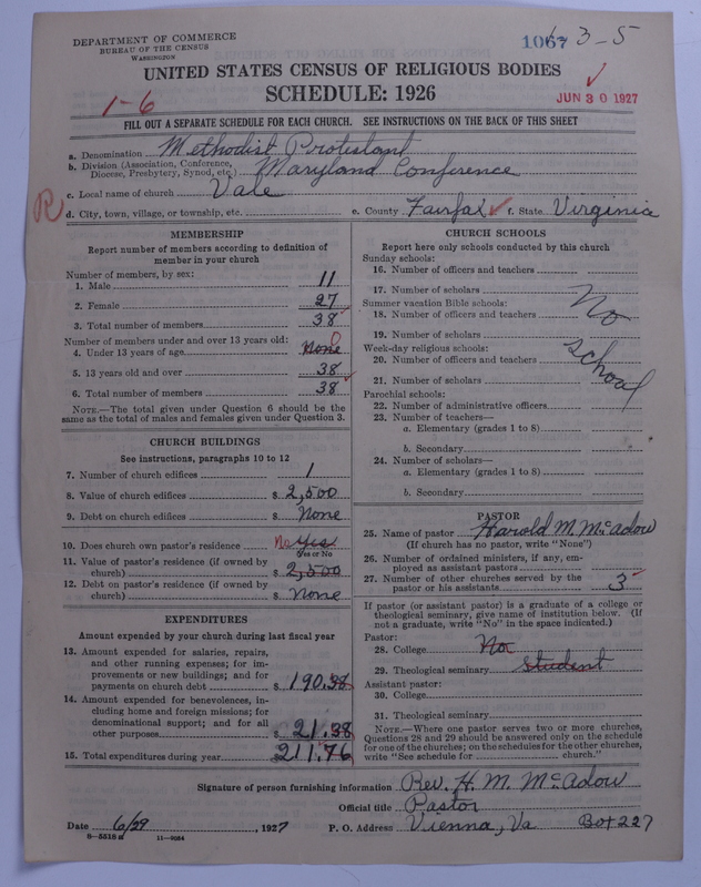 Scan of Methodist Protestant Church: 1067