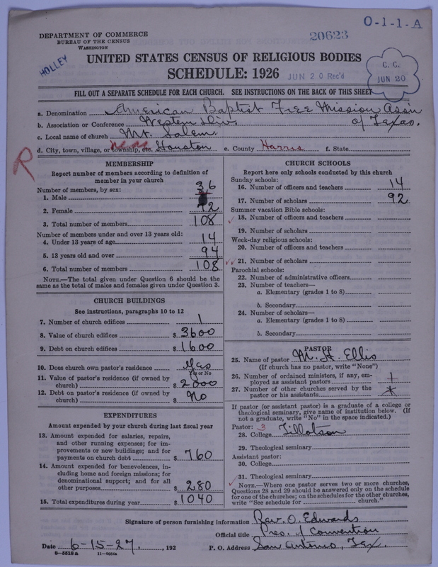 Scan of Negro Baptists: 20623
