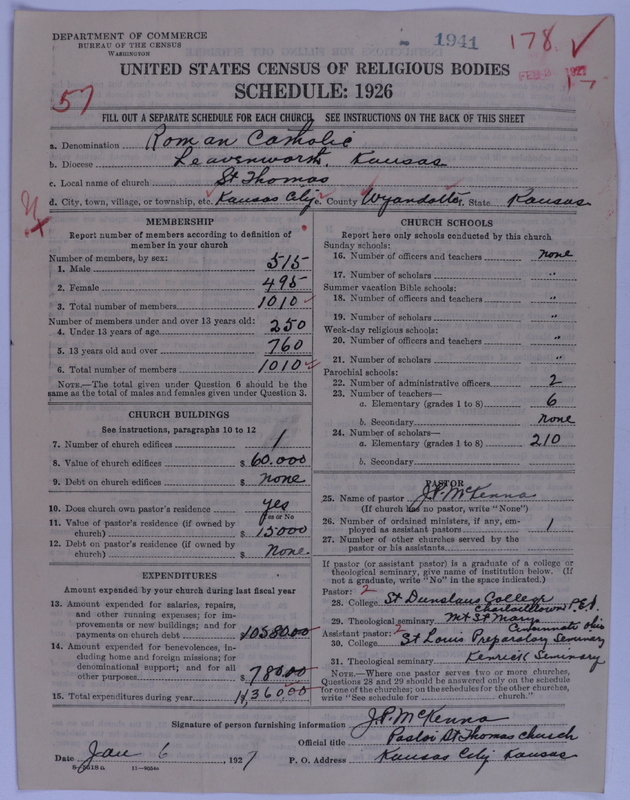 Scan of Roman Catholic Church: 1941