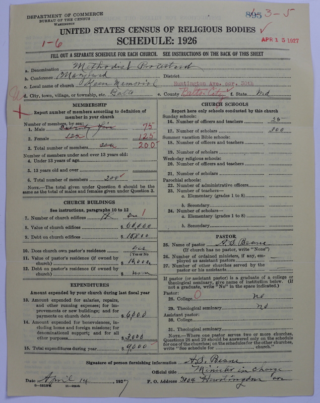 Scan of Methodist Protestant Church: 895