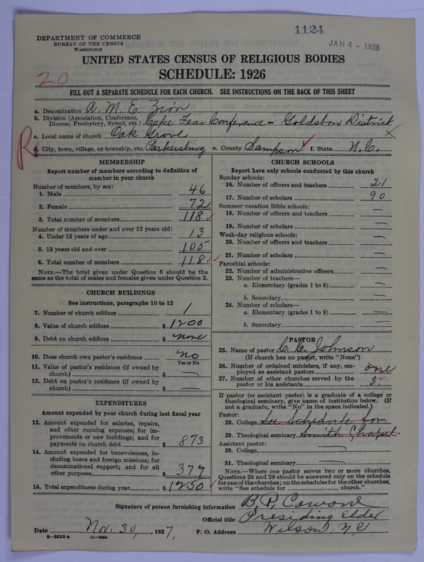 Scan of African Methodist Episcopal Zion Church: 1124