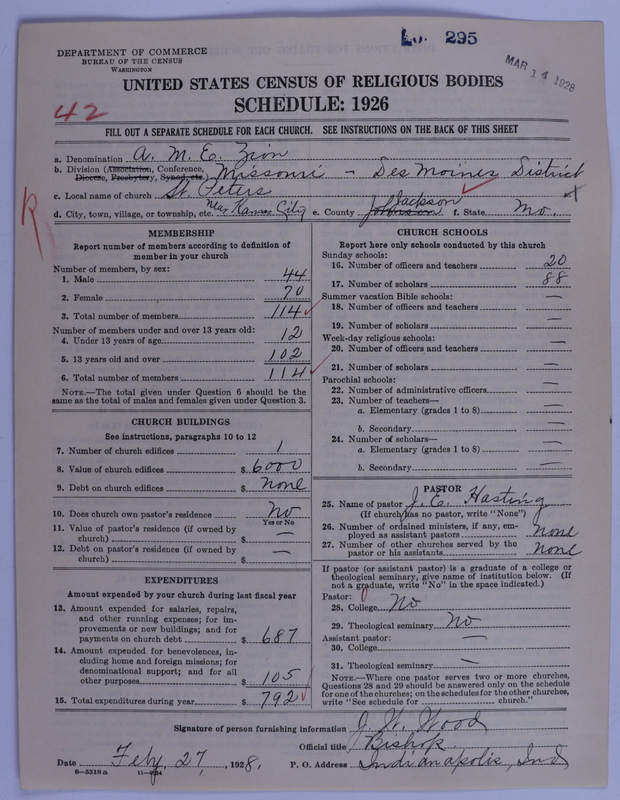 Scan of African Methodist Episcopal Zion Church: 295