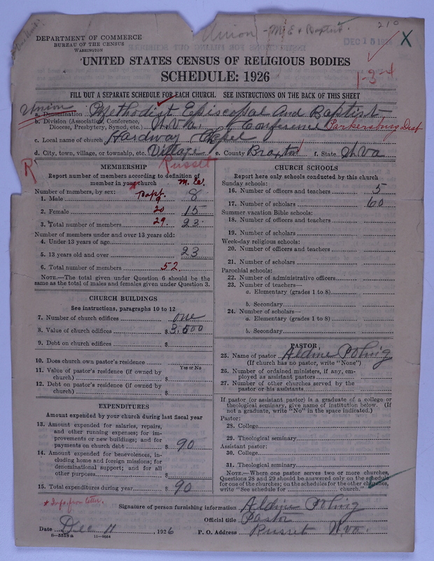 Scan of Federated Churches: 210