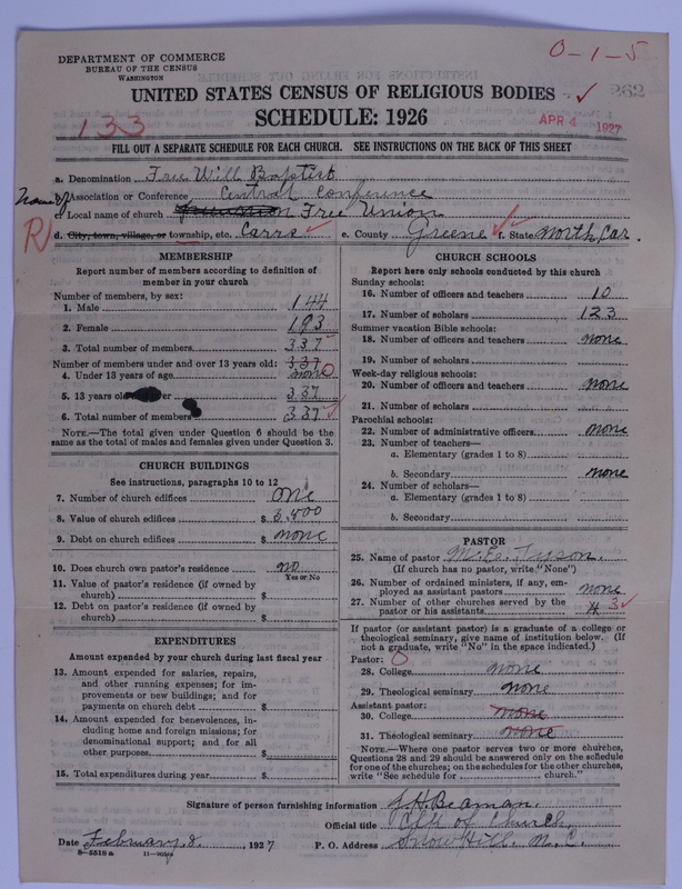 Scan of Free Will Baptists: 262