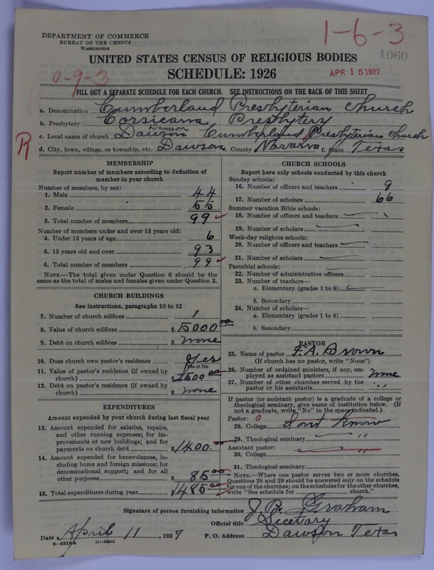 Scan of Cumberland Presbyterian Church: 1060