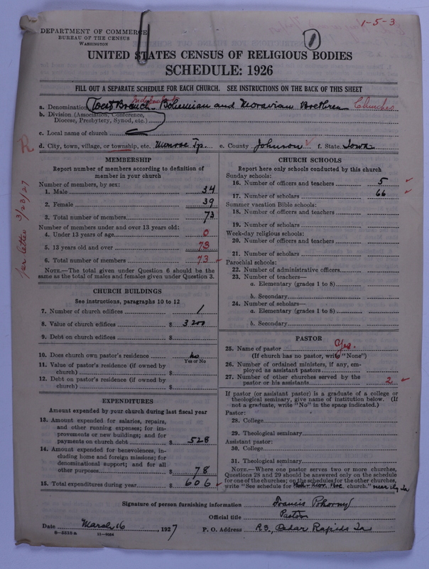 Scan of Bohemian and Moravian Brethren Churches: 1