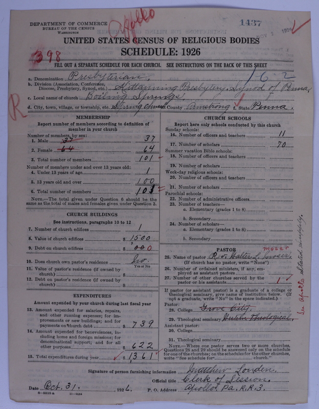Scan of Presbyterian Church in the United States of America: 1437