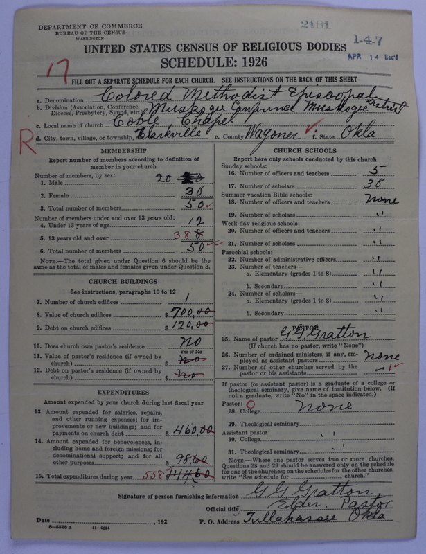 Scan of Colored Methodist Episcopal Church: 2181