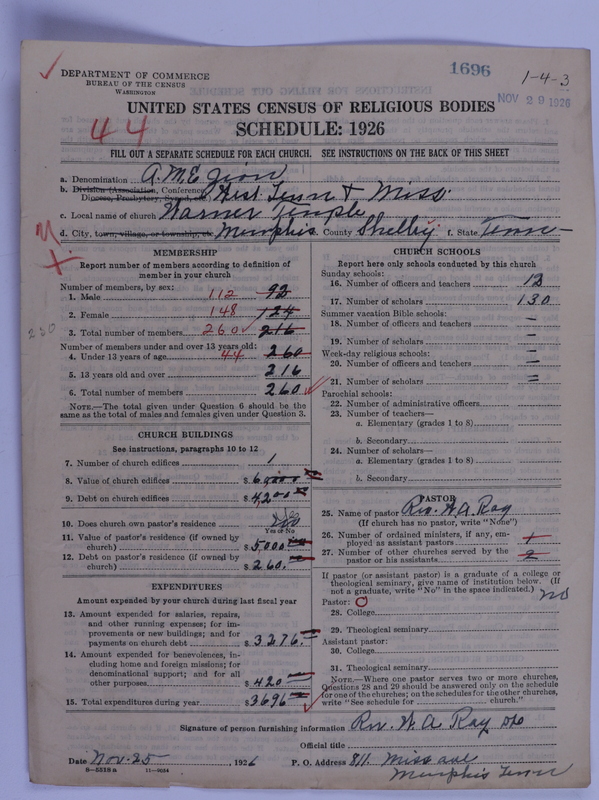 Scan of African Methodist Episcopal Zion Church: 1696