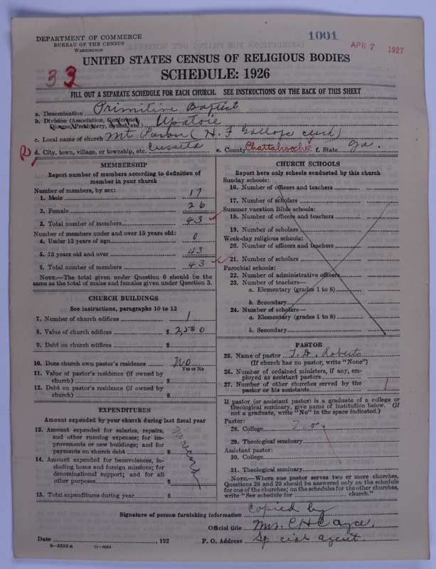 Scan of Primitive Baptists: 1001