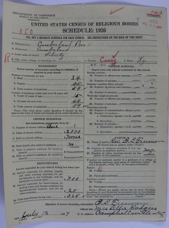 Scan of Cumberland Presbyterian Church: 223