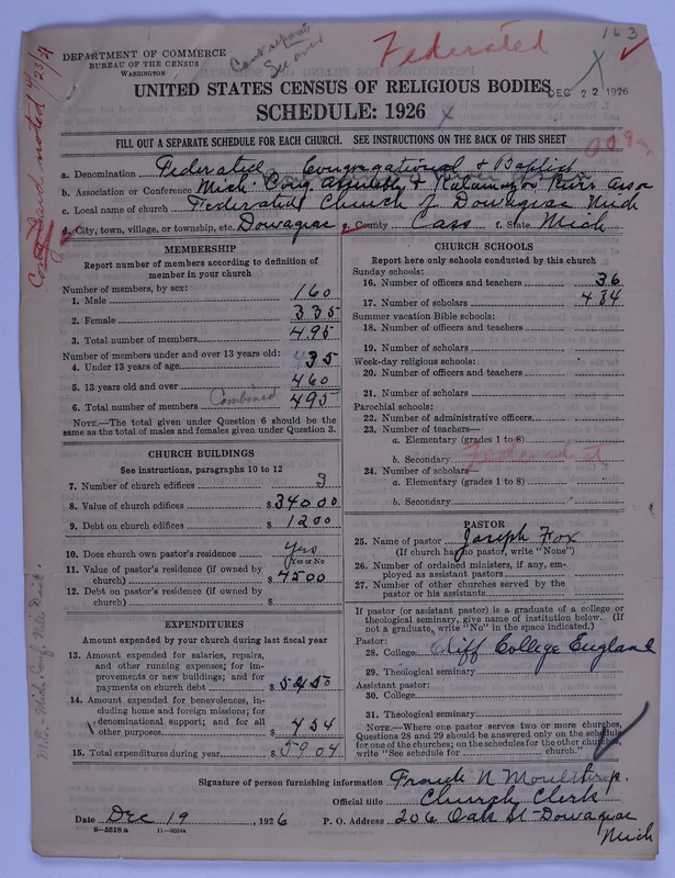 Scan of Federated Churches: 163