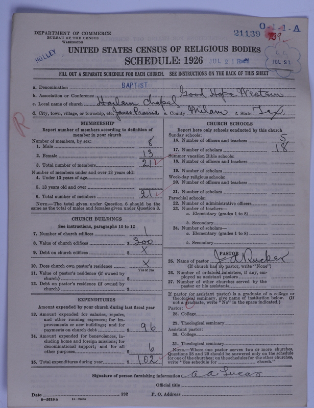 Scan of Negro Baptists: 21139