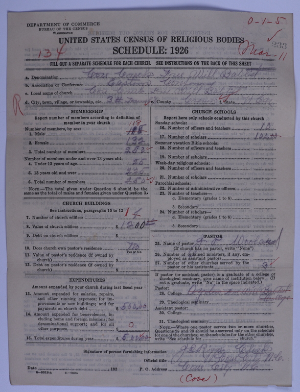 Scan of Free Will Baptists: 233
