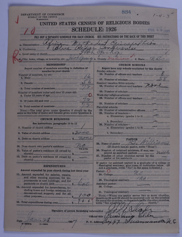 Scan of African Methodist Episcopal Zion Church: 884