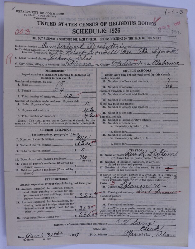 Scan of Cumberland Presbyterian Church: 776