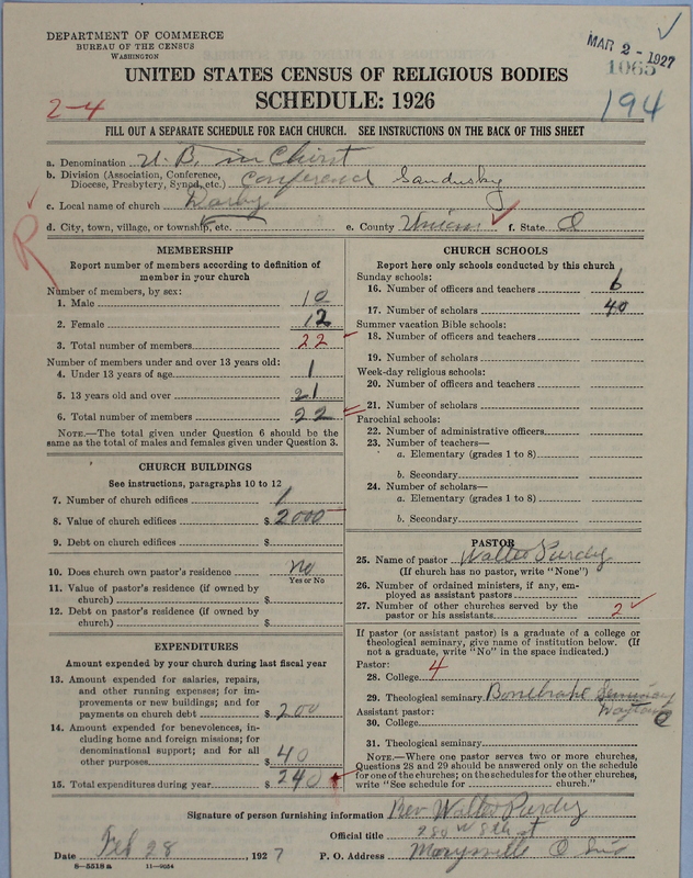 Scan of Church of the United Brethren in Christ: 1065