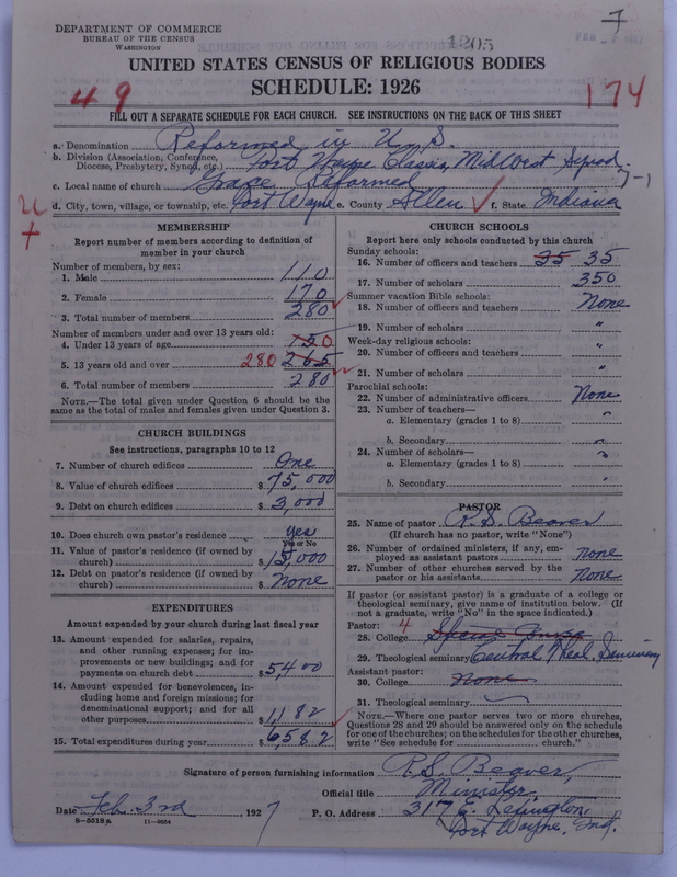 Scan of Reformed Church in the United States: 1205