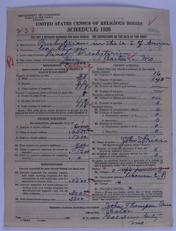 Scan of Presbyterian Church in the United States of America: 5063