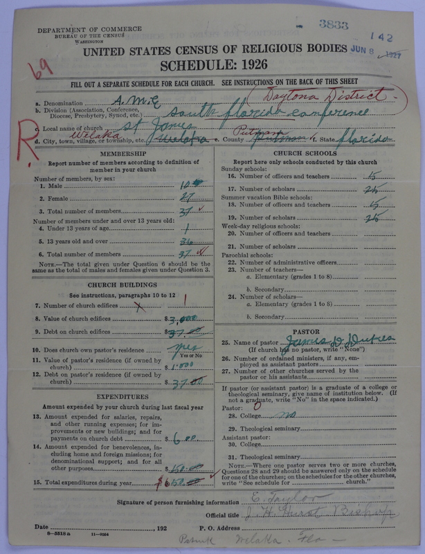 Scan of African Methodist Episcopal Church: 3833