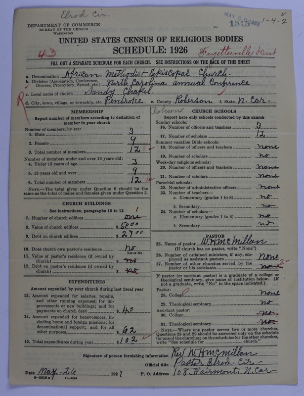 Scan of African Methodist Episcopal Church: 1515