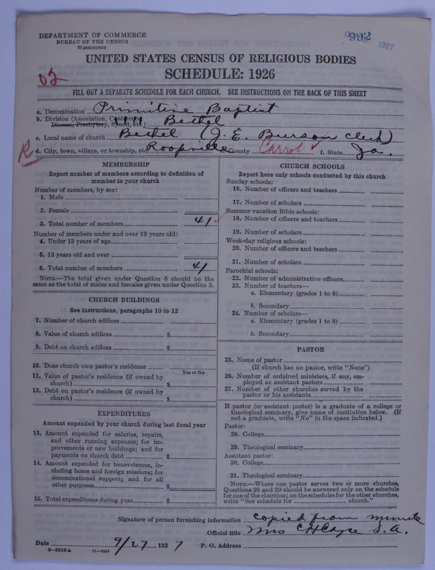 Scan of Primitive Baptists: 992