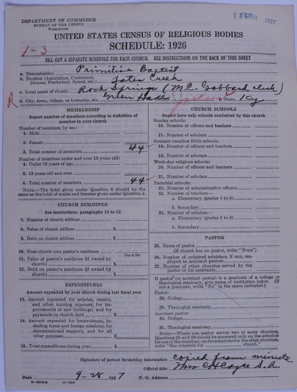 Scan of Primitive Baptists: 1440