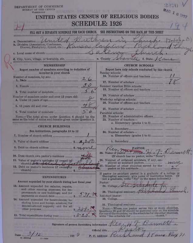 Scan of Church of the United Brethren in Christ: 2270