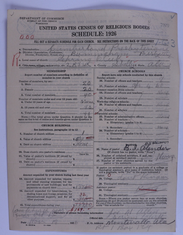 Scan of Cumberland Presbyterian Church: 789